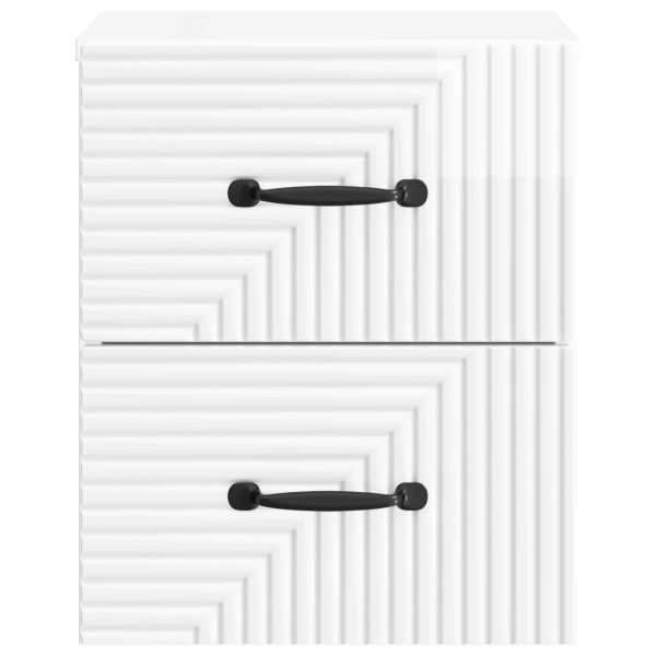 Спален шкаф с монтаж на стена 2 pcs Бял гланц 34,5 x 33 x 40 см