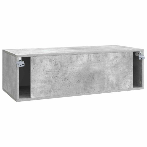 Стенно монтиран ТВ шкаф Бетонно сиво 98 x 41 x 30 см