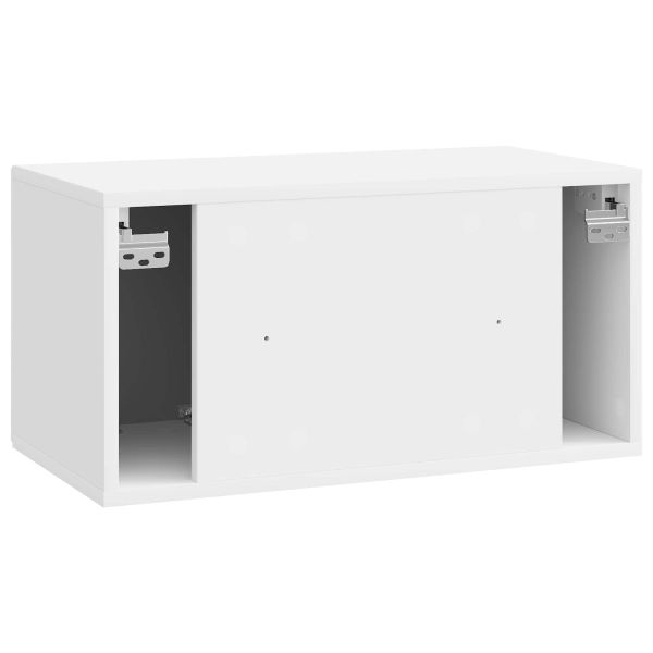 Стенно монтиран ТВ шкаф Бял гланц 59,5 x 31 x 30 см