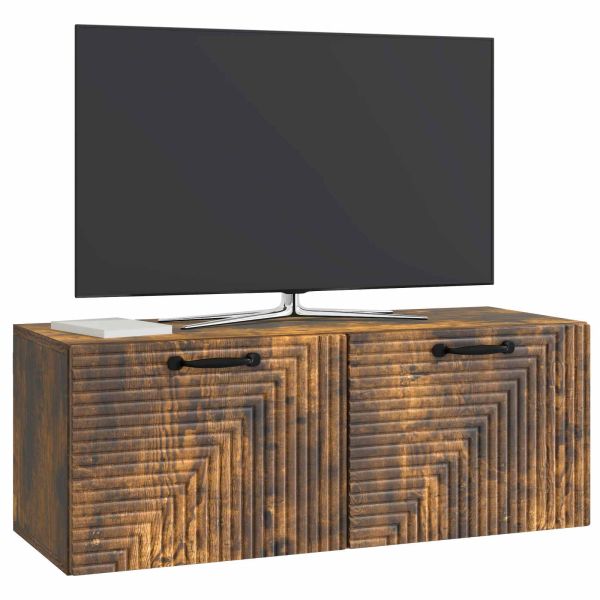 Стенно монтиран ТВ шкаф Опушен дъб 78,5 x 31 x 30 см