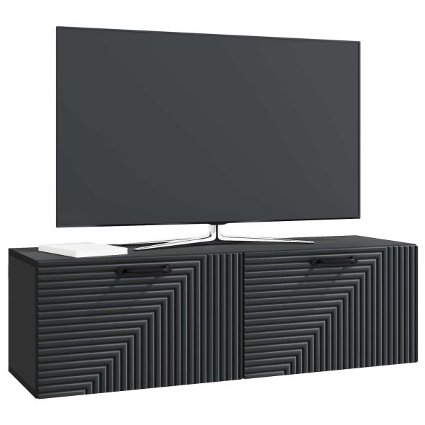 Стенно монтиран ТВ шкаф Черно 98 x 31 x 30 см