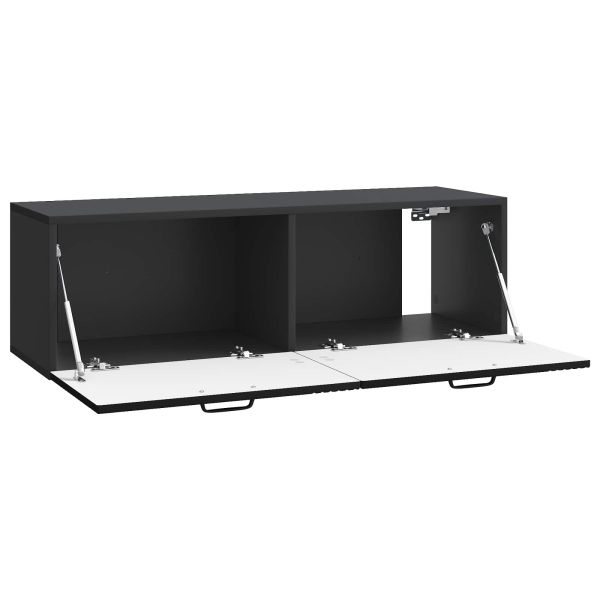 Стенно монтиран ТВ шкаф Черно 98 x 31 x 30 см