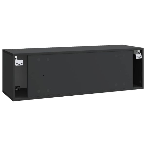 Стенно монтиран ТВ шкаф Черно 98 x 31 x 30 см