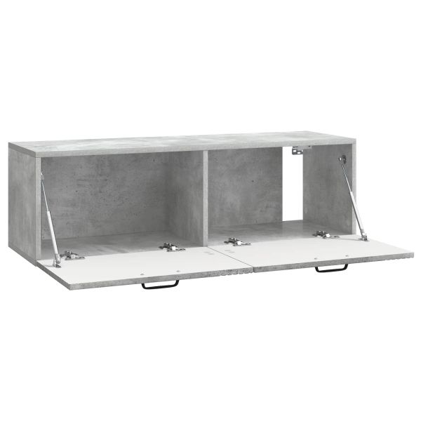 Стенно монтиран ТВ шкаф Бетонно сиво 98 x 31 x 30 см
