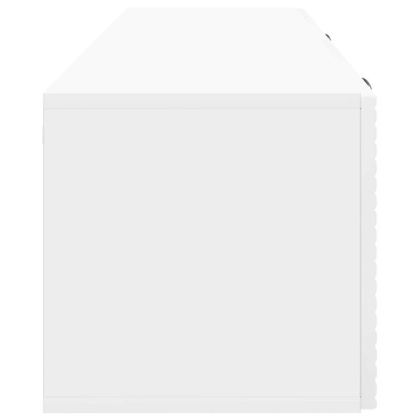 Стенно монтиран ТВ шкаф Бял гланц 98 x 31 x 30 см