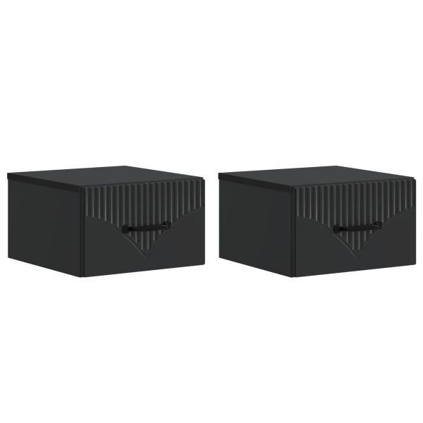 Спален шкаф с монтаж на стена 2 pcs Черно 34,5 x 33 x 20 см