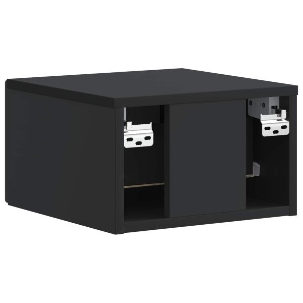 Спален шкаф с монтаж на стена 2 pcs Черно 34,5 x 33 x 20 см