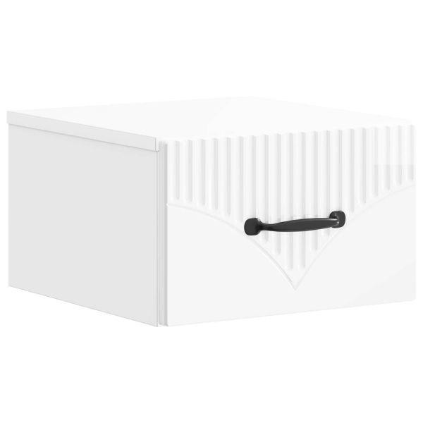 Спален шкаф с монтаж на стена Бял гланц 34,5 x 33 x 20 см