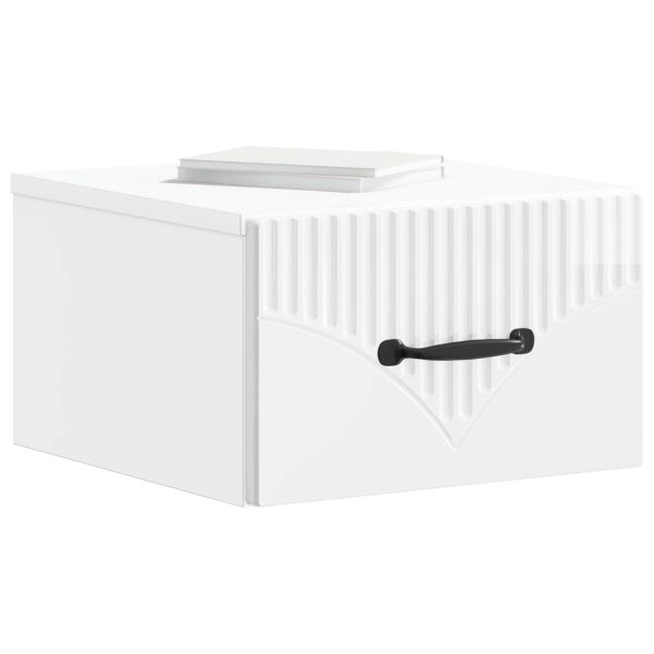 Спален шкаф с монтаж на стена Бял гланц 34,5 x 33 x 20 см