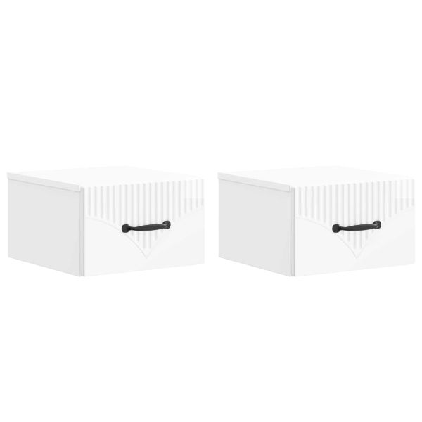 Спален шкаф с монтаж на стена 2 pcs Бял гланц 34,5 x 33 x 20 см