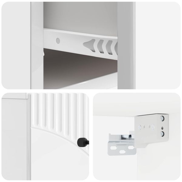 Спален шкаф с монтаж на стена 2 pcs Бял гланц 34,5 x 33 x 20 см