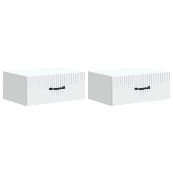 Спален шкаф с монтаж на стена 2 pcs Бяло 49 x 34,5 x 20 см