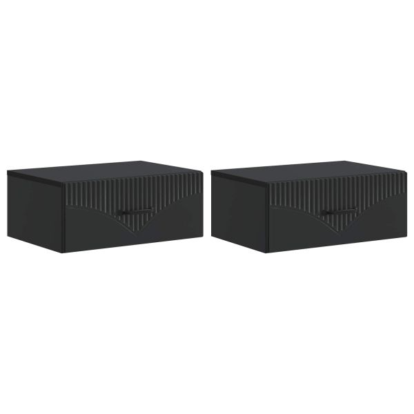 Спален шкаф с монтаж на стена 2 pcs Черно 49 x 34,5 x 20 см