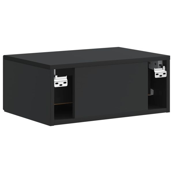 Спален шкаф с монтаж на стена 2 pcs Черно 49 x 34,5 x 20 см