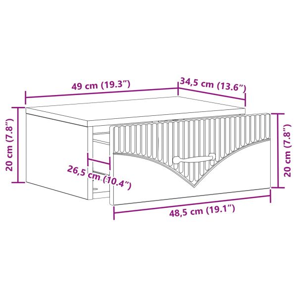Спален шкаф с монтаж на стена с чекмедже 2 pcs Сива сонома