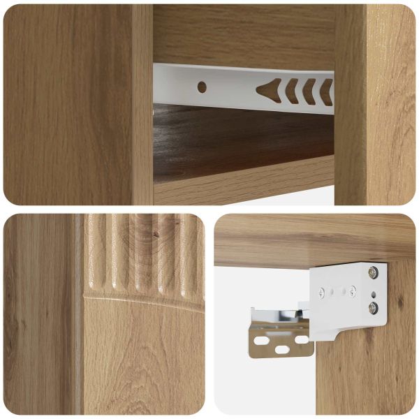 Спален шкаф с монтаж на стена с чекмедже 2 pcs Дъб артизан