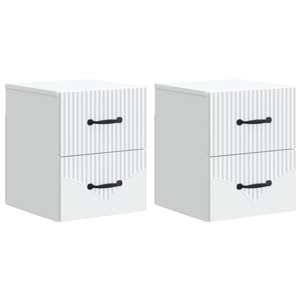 Спален шкаф с монтаж на стена 2 pcs Бяло 34,5 x 33 x 40 см
