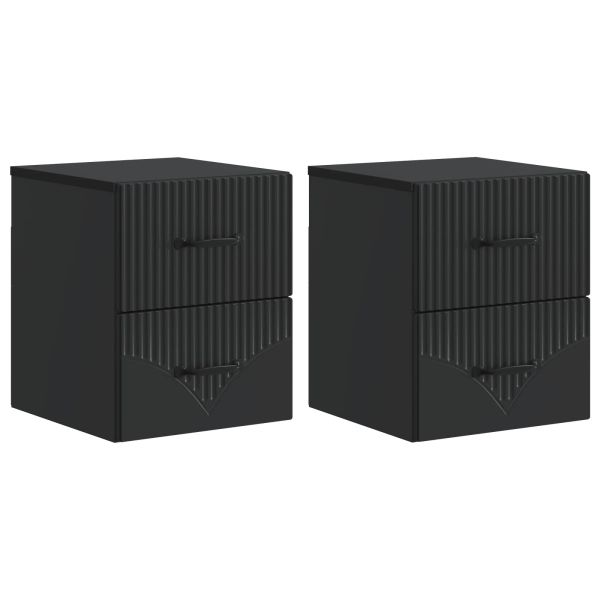 Спален шкаф с монтаж на стена 2 pcs Черно 34,5 x 33 x 40 см