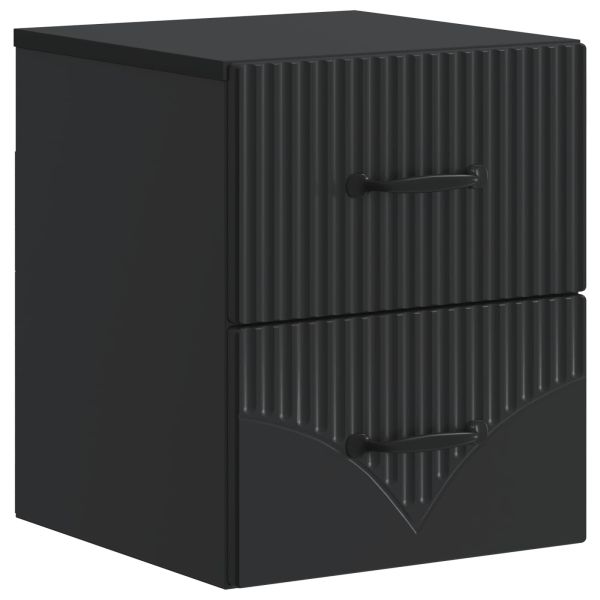 Спален шкаф с монтаж на стена 2 pcs Черно 34,5 x 33 x 40 см