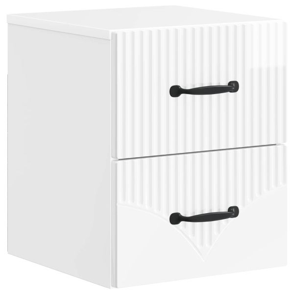 Спален шкаф с монтаж на стена 2 pcs Бял гланц 34,5 x 33 x 40 см