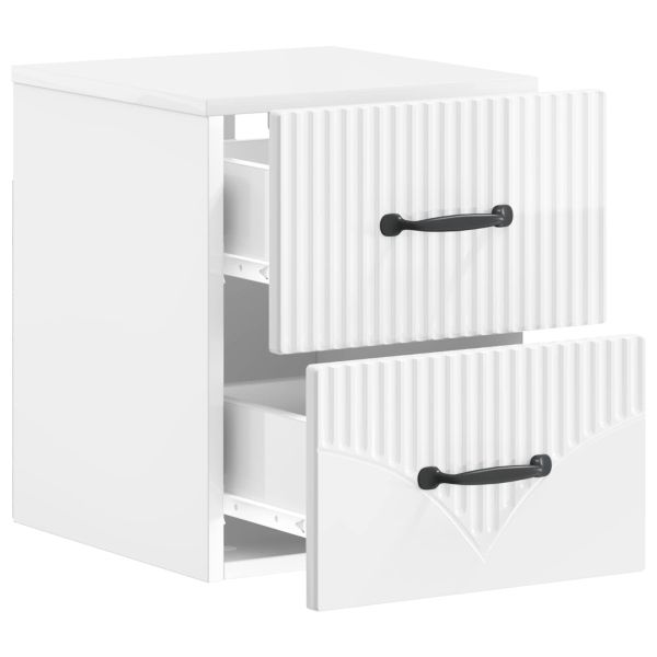 Спален шкаф с монтаж на стена 2 pcs Бял гланц 34,5 x 33 x 40 см