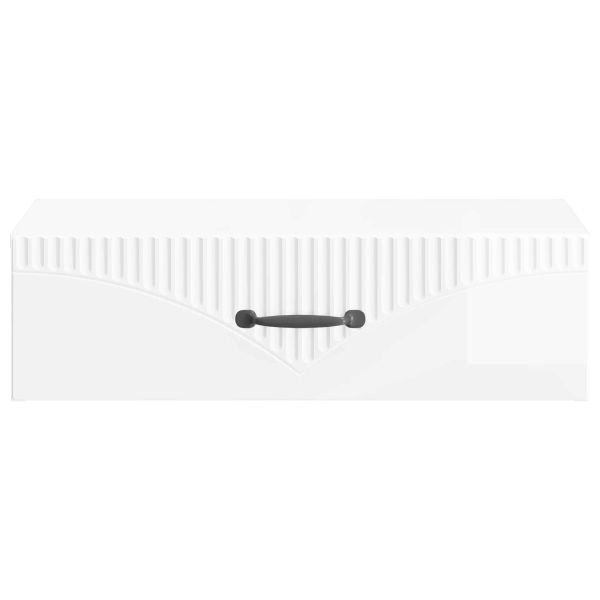 Стенен страничен масичка Бял гланц 59 x 34,5 x 17 см