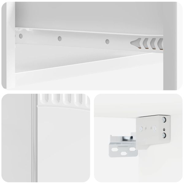 Стенен страничен масичка Бял гланц 59 x 34,5 x 17 см