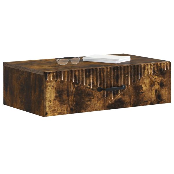 Стенен страничен масичка Опушен дъб 59 x 34,5 x 17 см