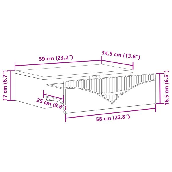 Стенен страничен масичка Опушен дъб 59 x 34,5 x 17 см