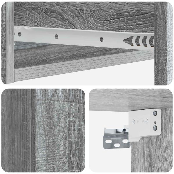 Стенен страничен масичка Сива сонома 59 x 34,5 x 17 см