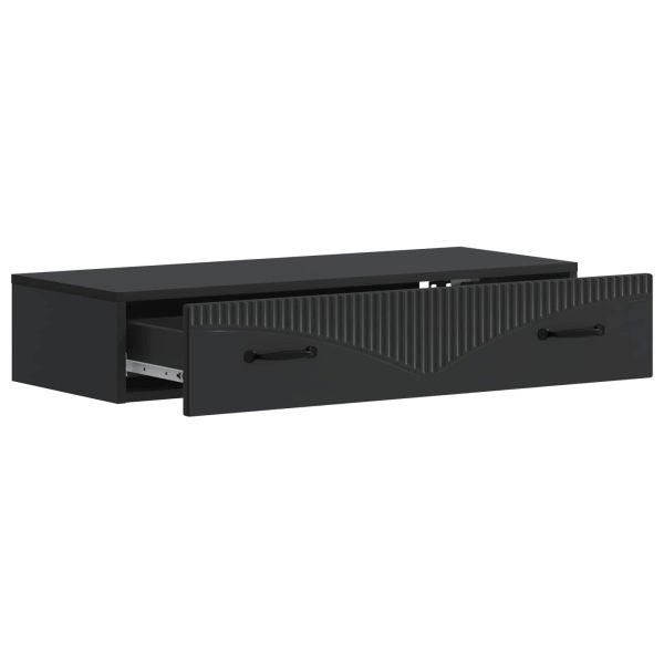 Стенен страничен масичка Черно 87,5 x 34,5 x 17 см