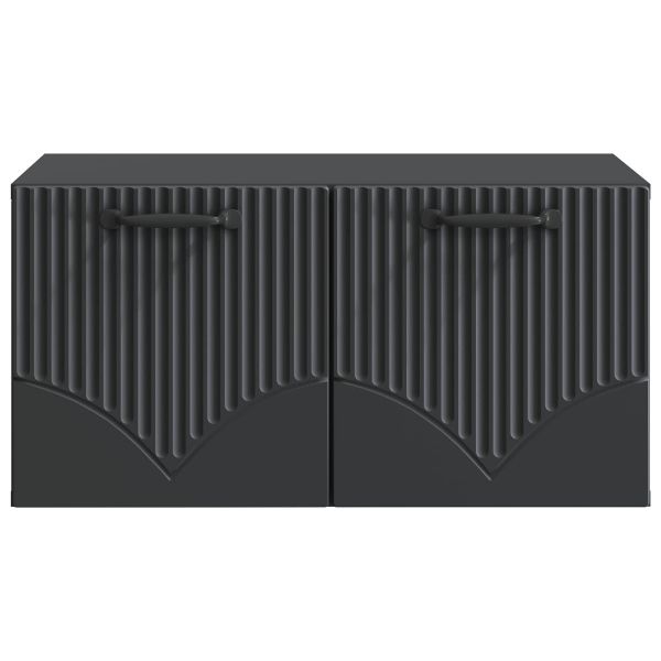 Стенно монтиран ТВ шкаф Черно 59,5 x 41 x 30 см