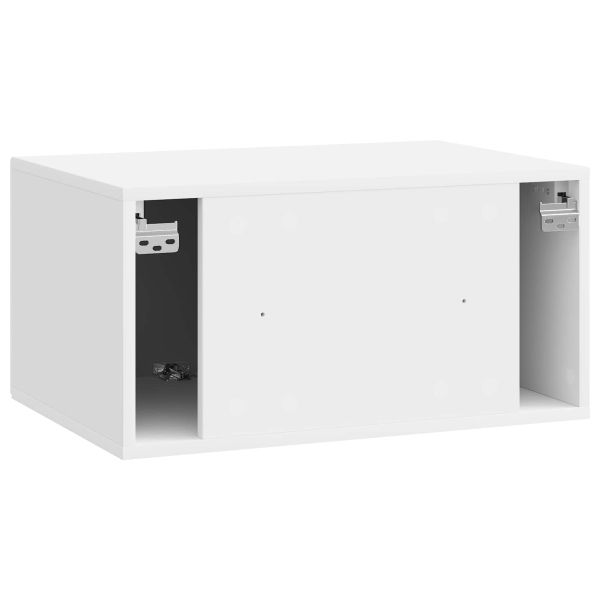 Стенно монтиран ТВ шкаф Бял гланц 59,5 x 41 x 30 см