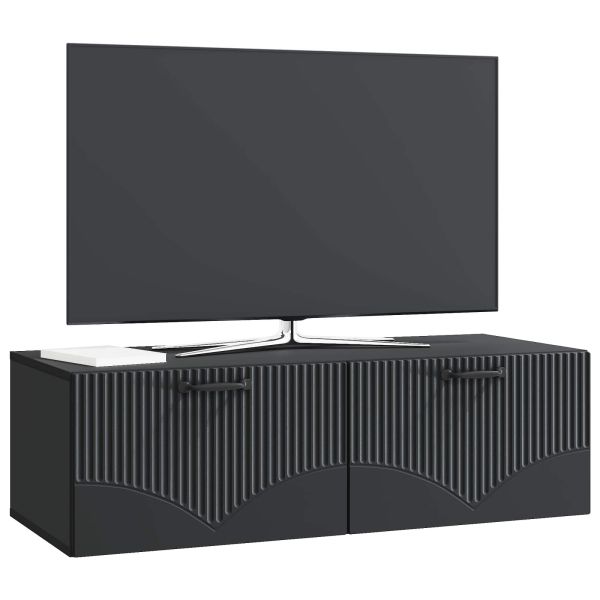 Стенно монтиран ТВ шкаф Черно 98 x 41 x 30 см