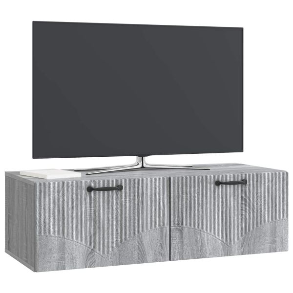 Стенно монтиран ТВ шкаф Сива сонома 98 x 41 x 30 см