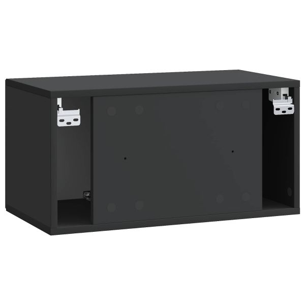 Стенно монтиран ТВ шкаф Черно 59,5 x 31 x 30 см