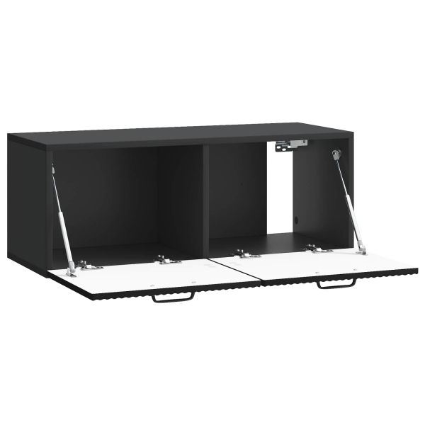 Стенно монтиран ТВ шкаф Черно 78,5 x 31 x 30 см