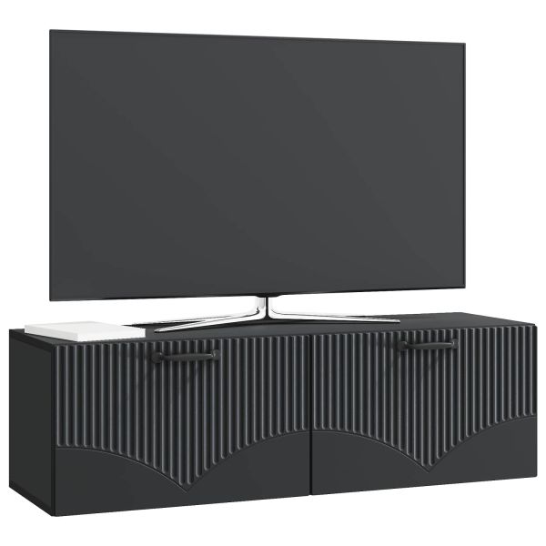 Стенно монтиран ТВ шкаф Черно 98 x 31 x 30 см