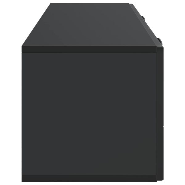 Стенно монтиран ТВ шкаф Черно 98 x 31 x 30 см