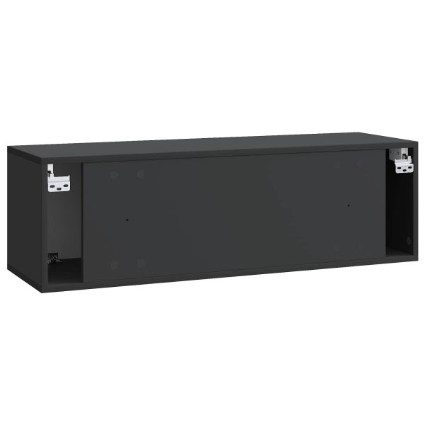 Стенно монтиран ТВ шкаф Черно 98 x 31 x 30 см