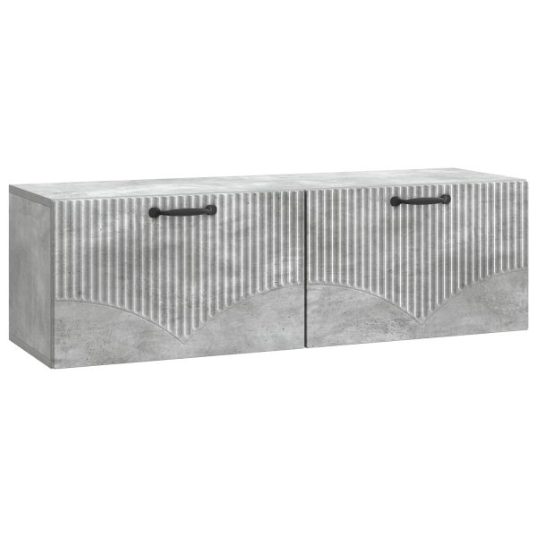 Стенно монтиран ТВ шкаф Бетонно сиво 98 x 31 x 30 см
