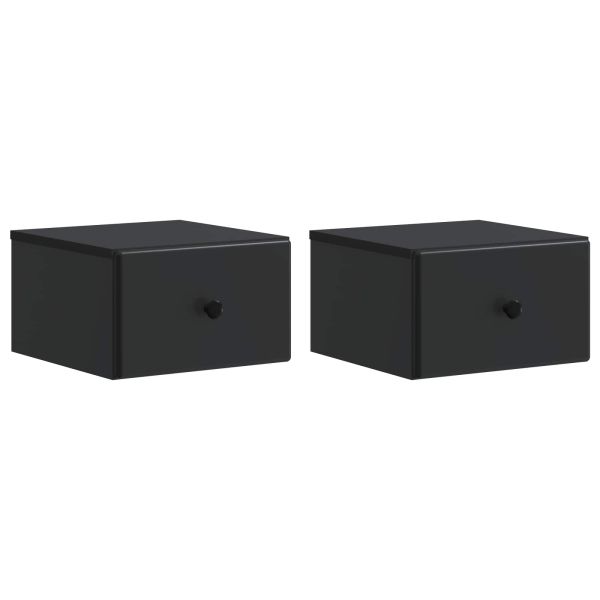 Спален шкаф с монтаж на стена 2 pcs Черно 34,5 x 33 x 20 см