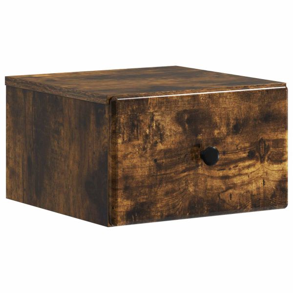 Спален шкаф с монтаж на стена с чекмедже 2 pcs Опушен дъб