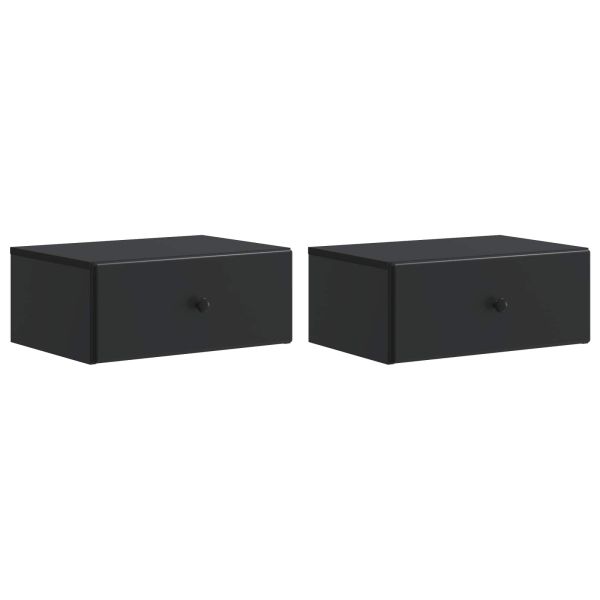 Спален шкаф с монтаж на стена 2 pcs Черно 49 x 34,5 x 20 см