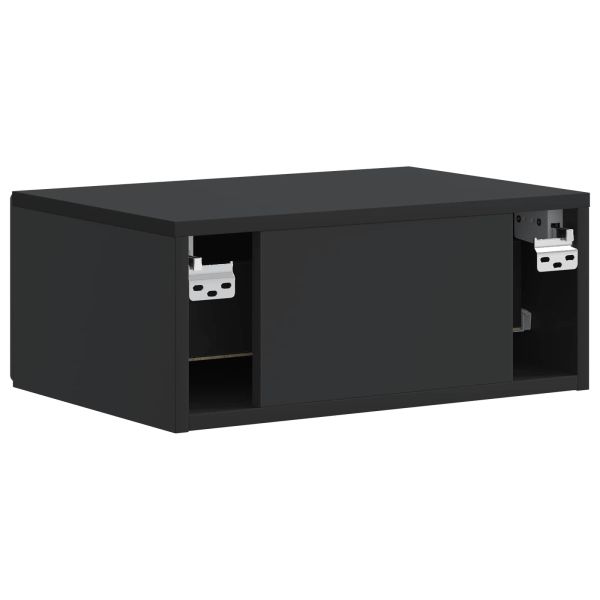 Спален шкаф с монтаж на стена 2 pcs Черно 49 x 34,5 x 20 см