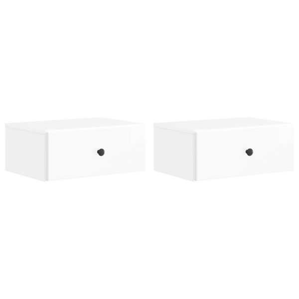 Спален шкаф с монтаж на стена 2 pcs Бял гланц 49 x 34,5 x 20 см