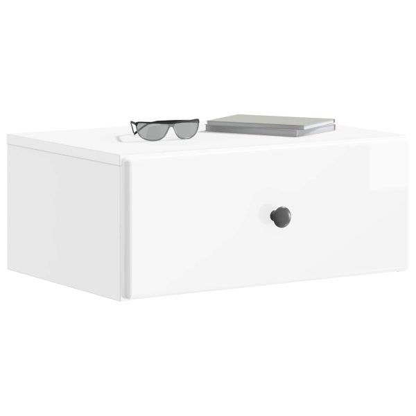 Спален шкаф с монтаж на стена 2 pcs Бял гланц 49 x 34,5 x 20 см