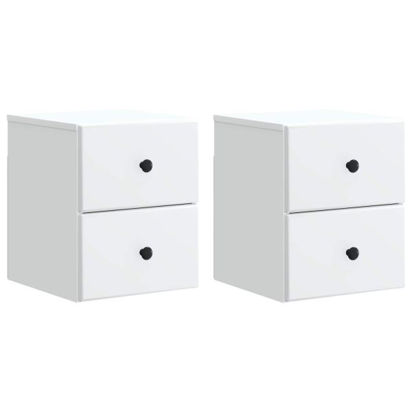 Спален шкаф с монтаж на стена 2 pcs Бяло 34,5 x 33 x 40 см