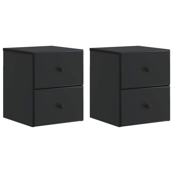 Спален шкаф с монтаж на стена 2 pcs Черно 34,5 x 33 x 40 см