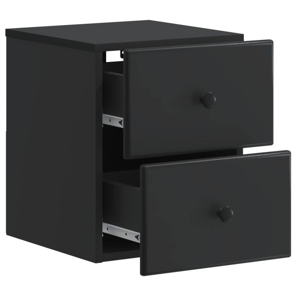 Спален шкаф с монтаж на стена 2 pcs Черно 34,5 x 33 x 40 см